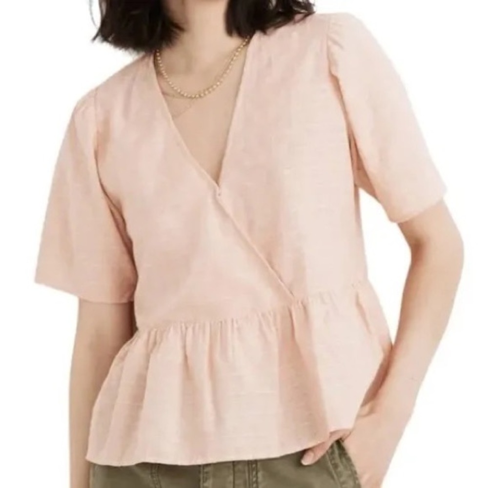 Madewell Crossover Peplum Top​ size Medium